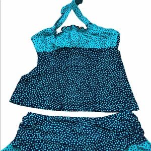 24th and Ocean 2 piece halter ruffle swimsuit